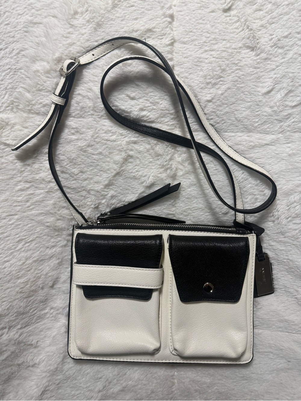 Nine West Black & White Colorblock Crossbody Purse